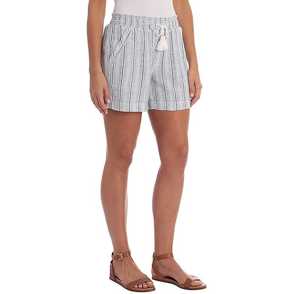 KUT from the Kloth Smocked Waistband Stretch Linen Shorts